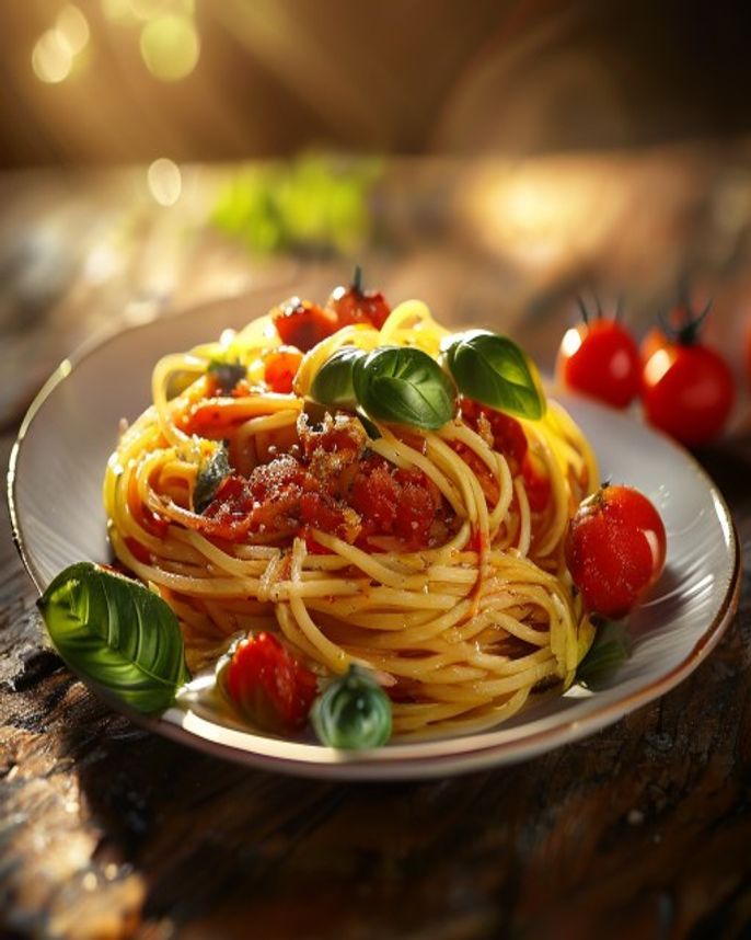 Spaghetti al Pomodoro e Basilico