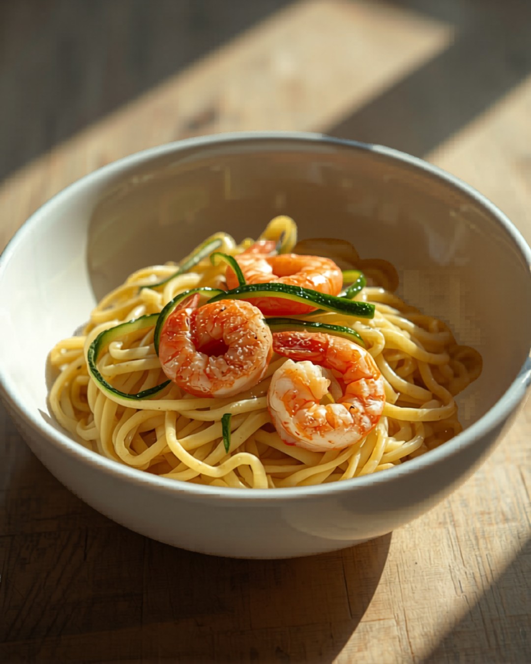 Tagliolini ai Gamberi e Zucchine